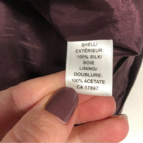 BANANA Republic 100% Silk Burgundy Abstract Printed Mini Skirt, size 2 - Picture 7 of 10